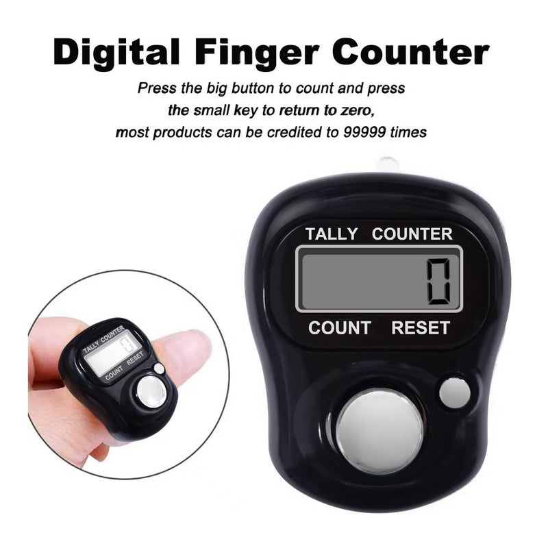 FIOTOK Electronic Finger Counter,4-Pack Case Resettable 5 Digit LCD Electronic Digital Display Finger Hand Tally Counter Counting for Golf,Goods Counting,Lap & Knitting - Image 3